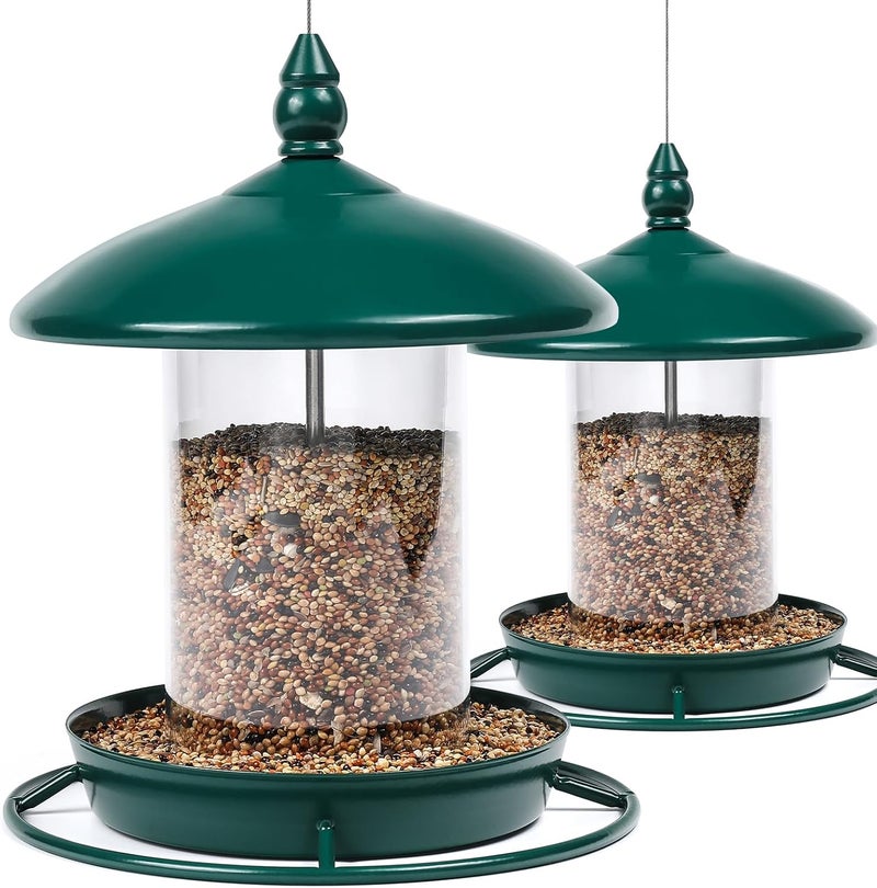Youvip Pack of 2 Bird Feeder for Outdoor Hanging. Green - Image 1
